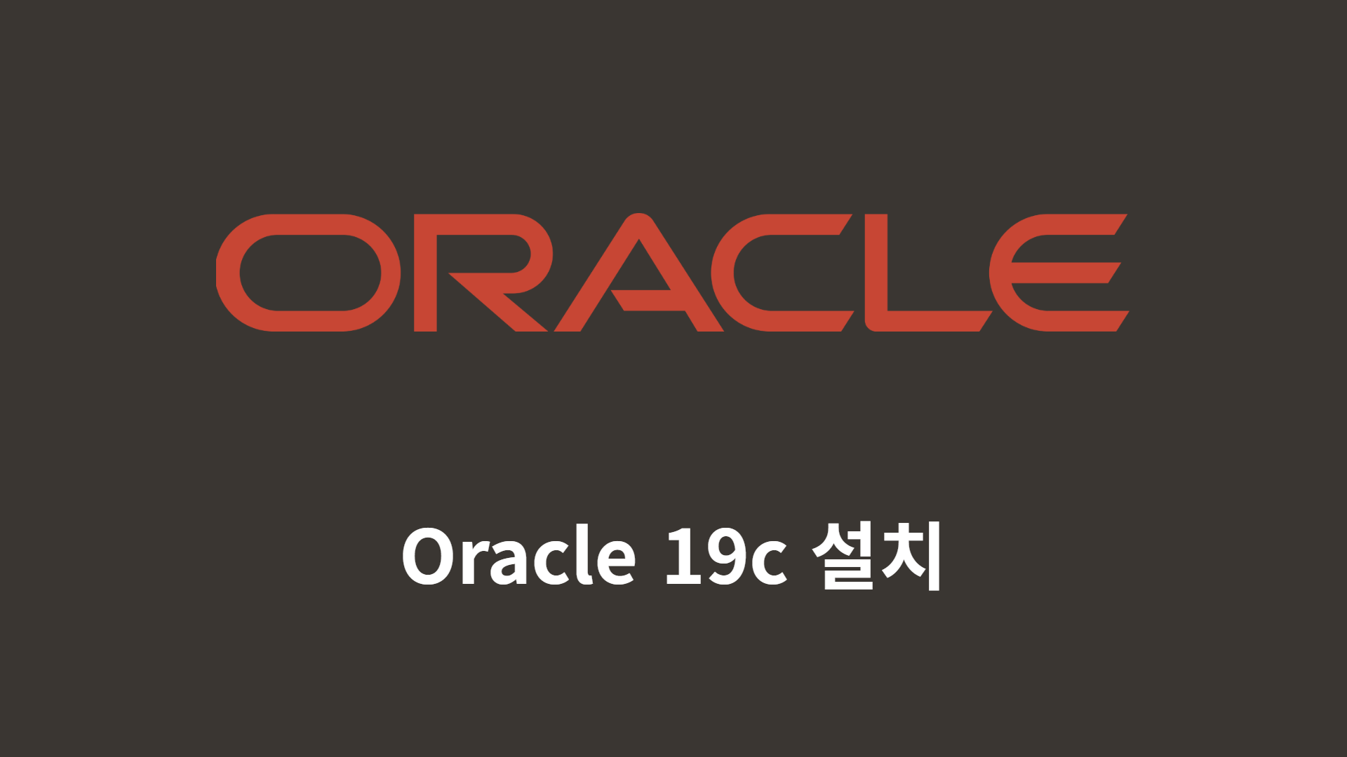 [ORACLE] Oracle 19c 설치